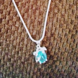 A silver necklace 22" long